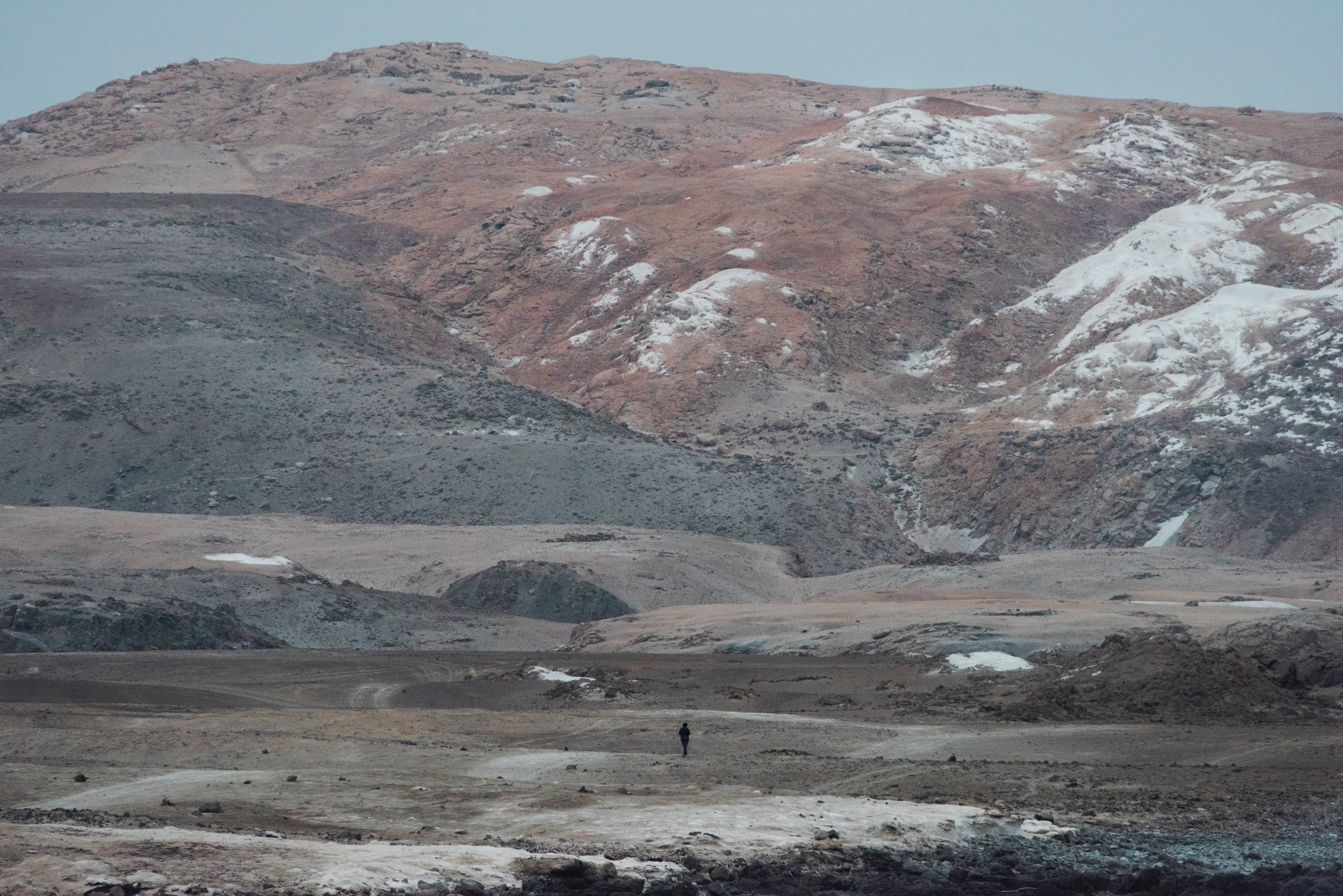 Barren volcanic mountain landscape